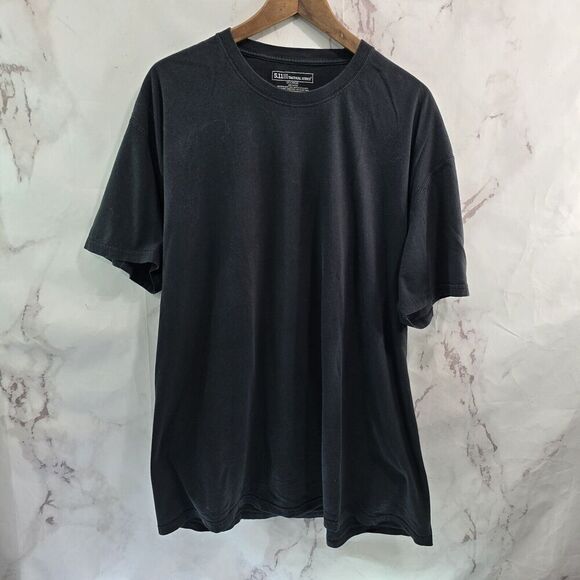 511 Tactical T Shirt Mens 2XL Black Cotton Crew Tee Short Sleeve Basic 5.11 - Picture 1 of 9